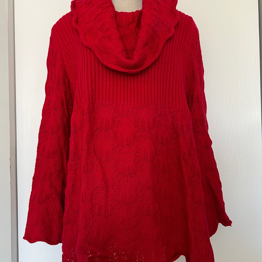 Red tunic sweater